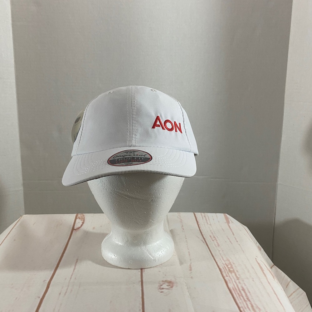 Imperial PGA Tour Aon Golf Hat White UPF 50+ Official Sponsor Strapback Cap
